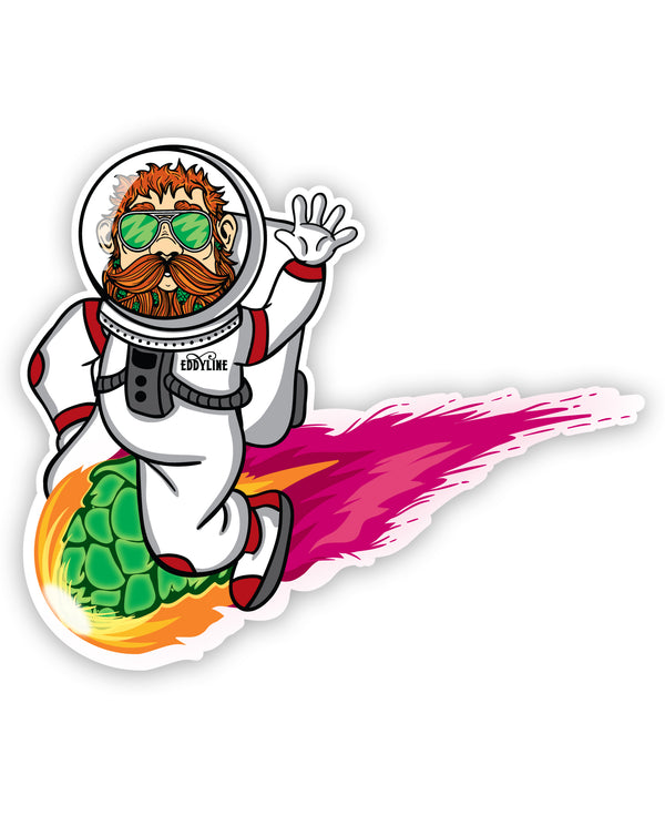 Astronaut Dank Eddy gnome adventure sticker - Eddyline Brewing merch